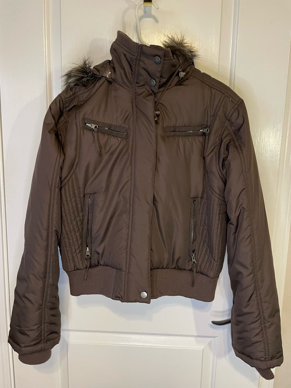 NWOT Women's First Kiss large fall Jacket Coat brown